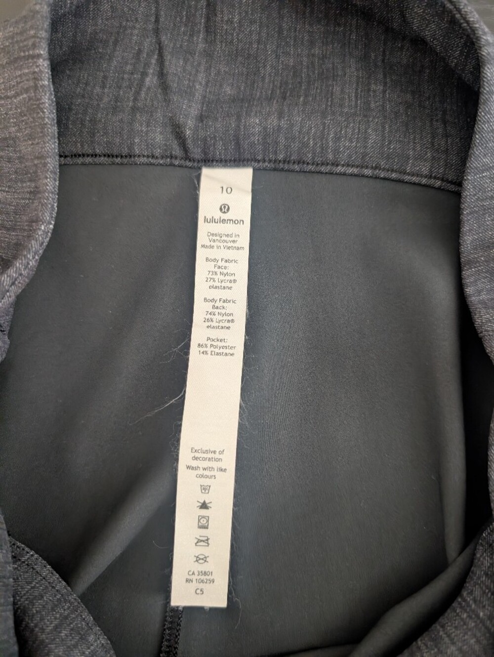 Lululemon Here to There High-Rise 7/8 Pant Trouser Crosshatch Texture Black  10 - Picture 4 of 10